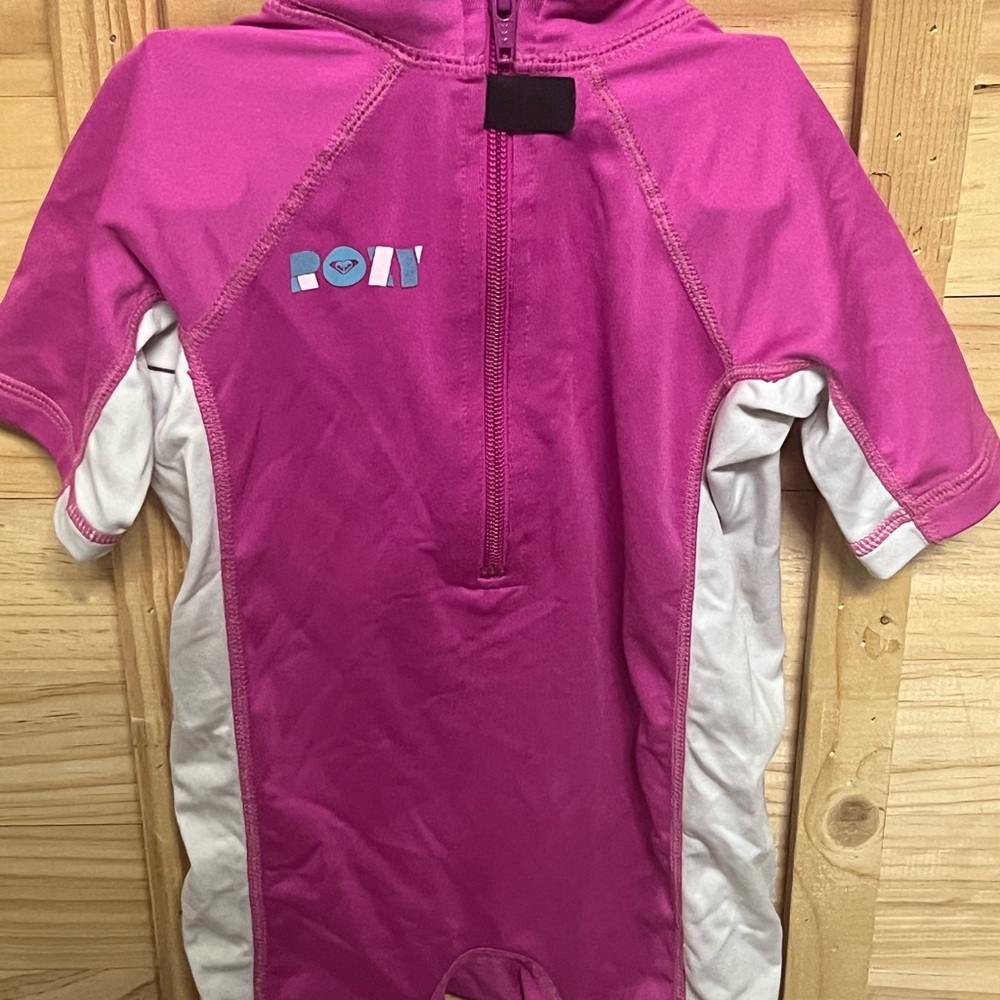 ROXY Kids Pink and White Swim/Surf Suit